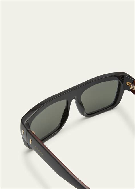 gucci 1461|Gucci Men's GG1461Sm Acetate Rectangle Sunglasses.